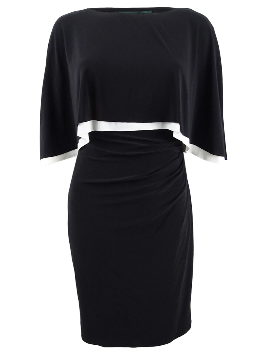 Lauren by Ralph Lauren Women's Petite Jersey Cape Dress (6P